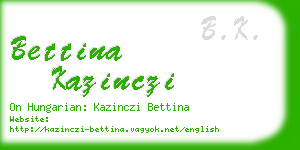 bettina kazinczi business card